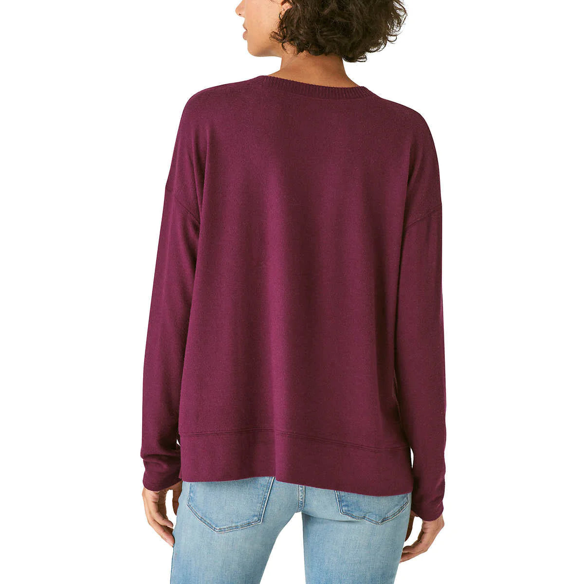 Lucky Brand Women's Super Soft Cloud Jersey Lightweight Sweater Cozy Crewneck Top