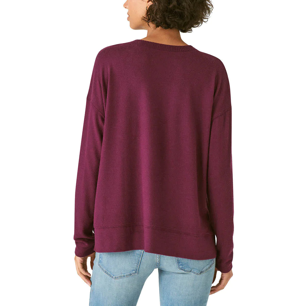 Lucky Brand Women's Super Soft Cloud Jersey Lightweight Sweater Cozy Crewneck Top