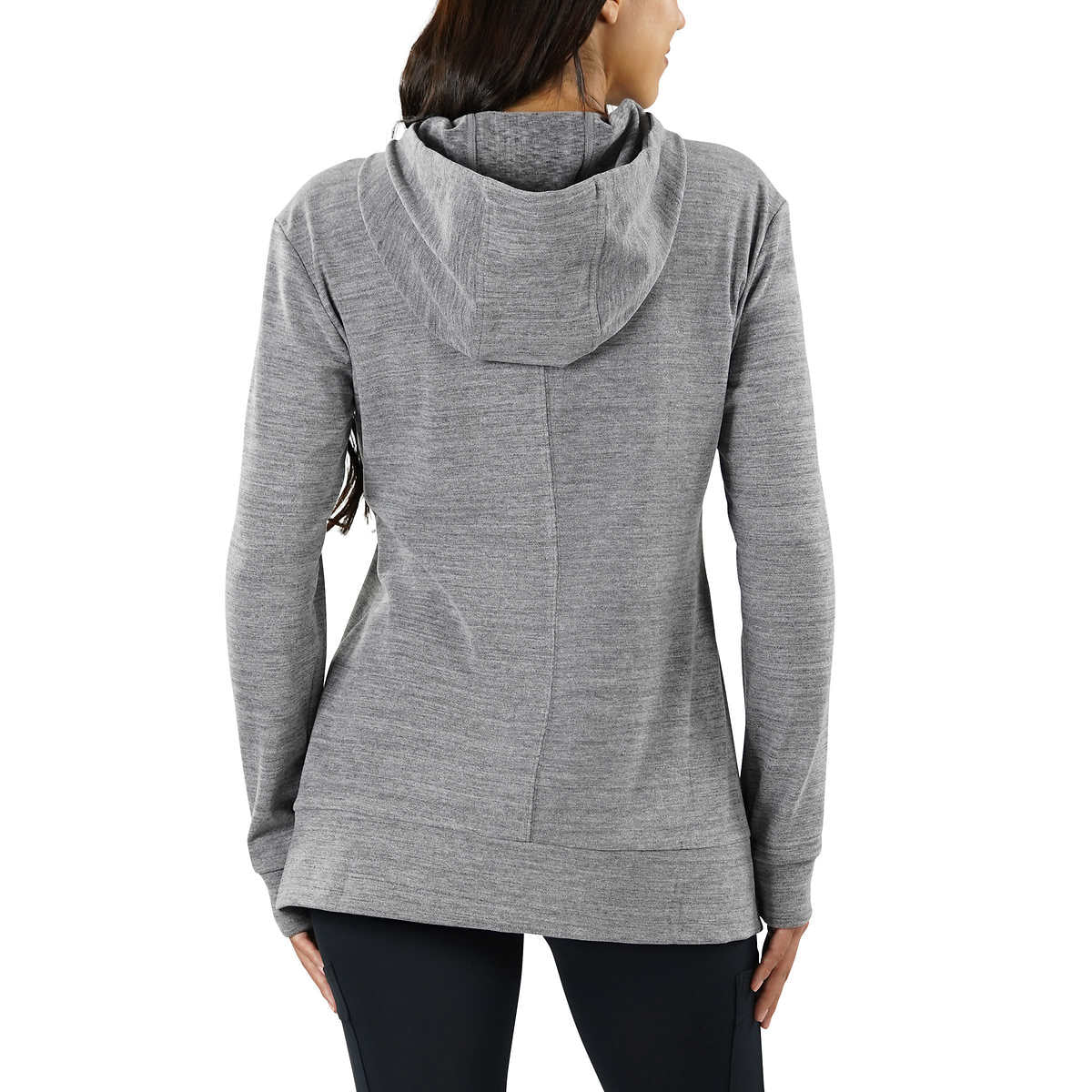 Spyder Women's Moister Wicking Brushed Fabric Active Top Thumb Holes Tunic Length Hoodie