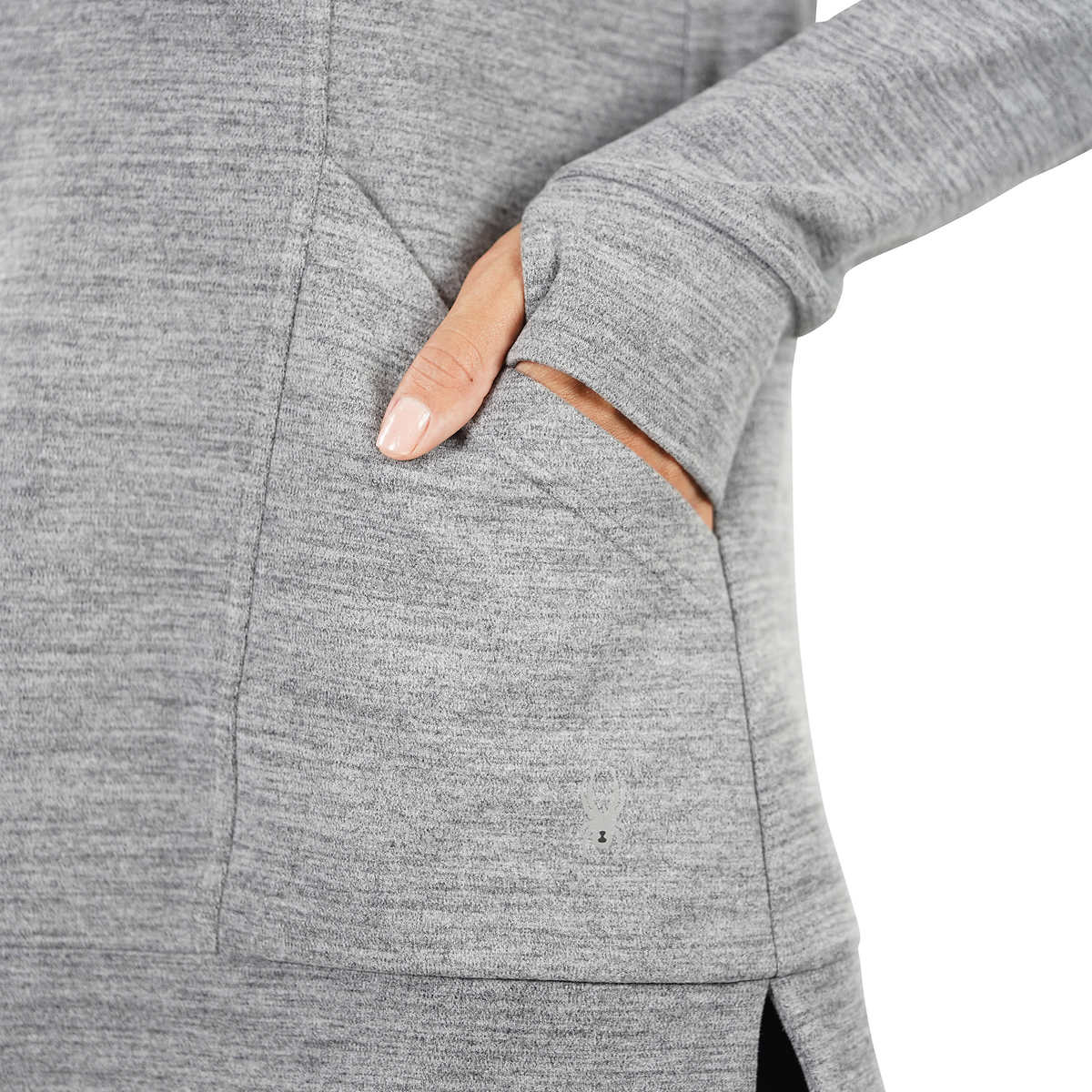 Spyder Women's Moister Wicking Brushed Fabric Active Top Thumb Holes Tunic Length Hoodie