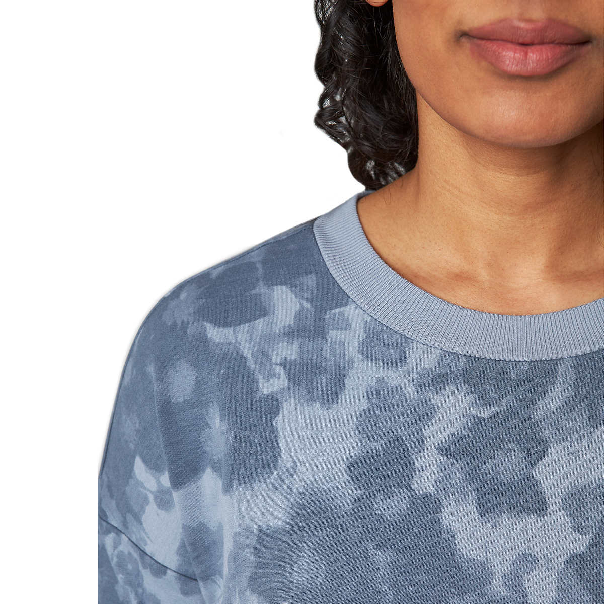 Mondetta Women's Floral Print Eco Soft Lightweight Casual Active Sweatshirt Top