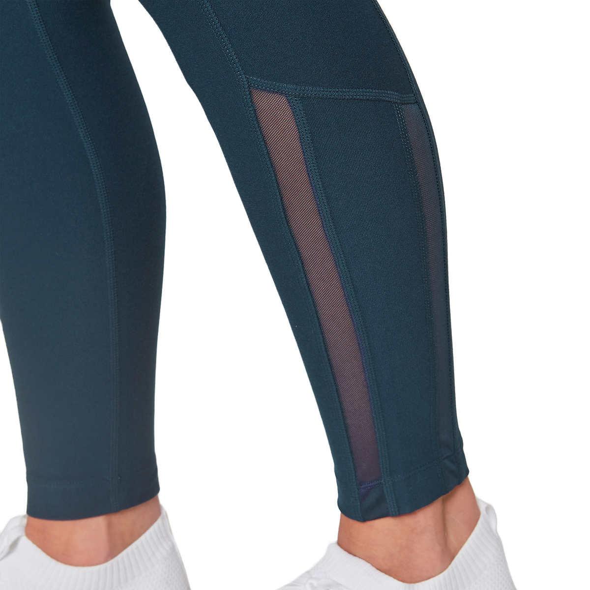 Mondetta Women's High Rise Side Pockets Mesh Cut Out Active Tight Moisture Wicking Leggings