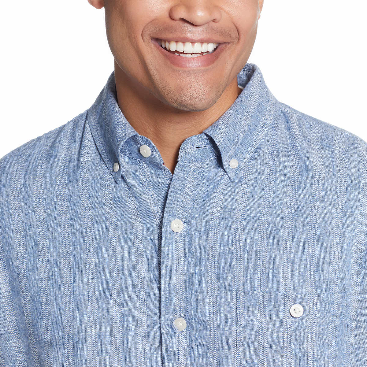 Weatherproof Vintage Men’s Short Sleeve Lightweight Linen Blend Woven Shirt