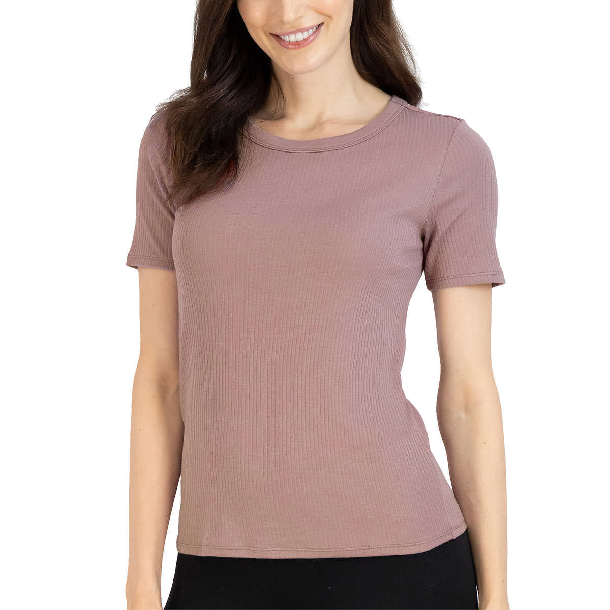 Lucky Brand Women's 3-Pack Crew Neck Tee Lightweight Ribbed Cotton Blend T-Shirt