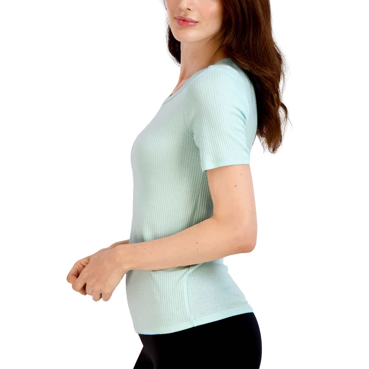 Lucky Brand Women's 3-Pack Crew Neck Tee Lightweight Ribbed Cotton Blend T-Shirt