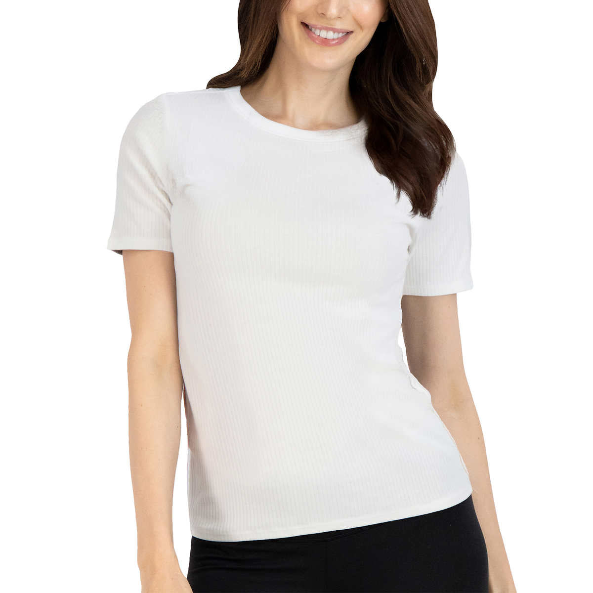 Lucky Brand Women's 3-Pack Crew Neck Tee Lightweight Ribbed Cotton Blend T-Shirt