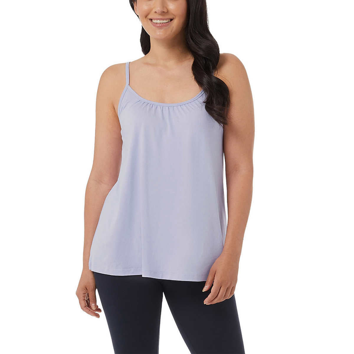 32 Degrees Women's 2-Pack Wire Free Built-in Bra Stretch Top Relaxed Fit Camisole