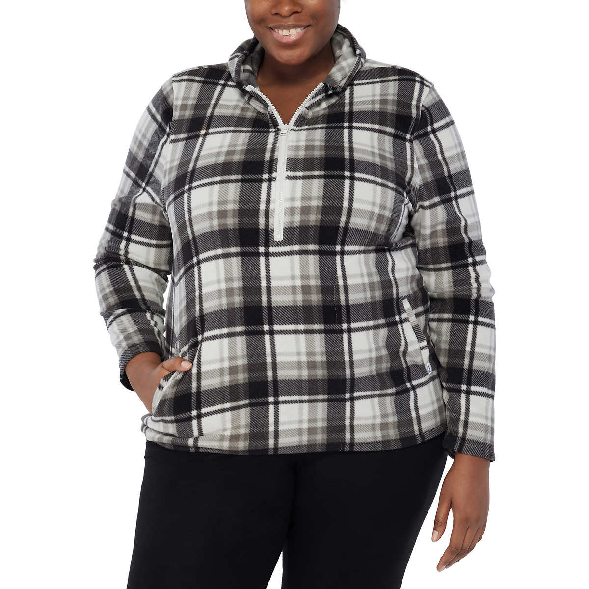 O'Neill Women's Half Zip Soft Brushed Fleece Front Pockets Polar Hoodie