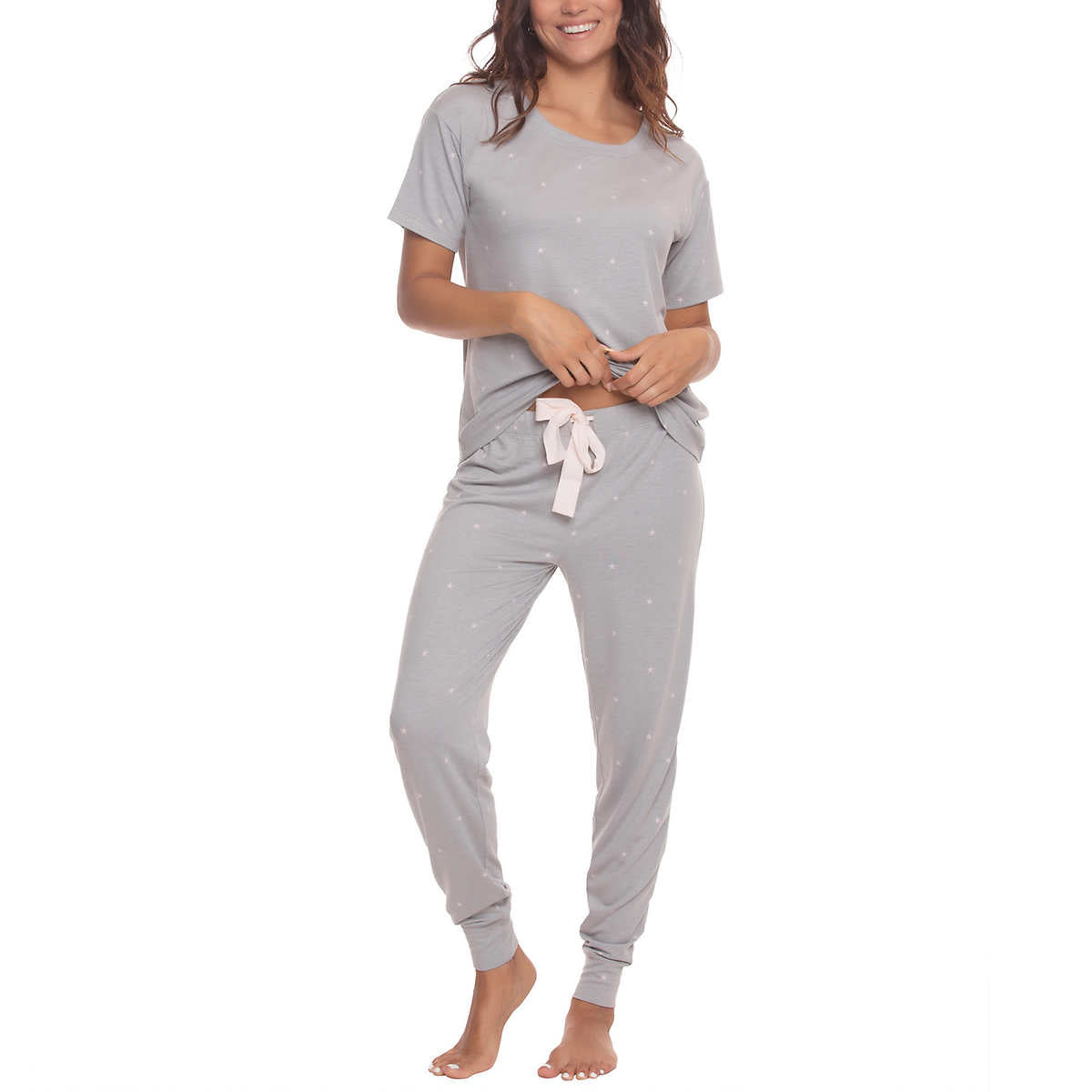 Felina Women's 3-Piece Soft Jersey T-Shirt, Shorts and Pants PJ Lounge Set