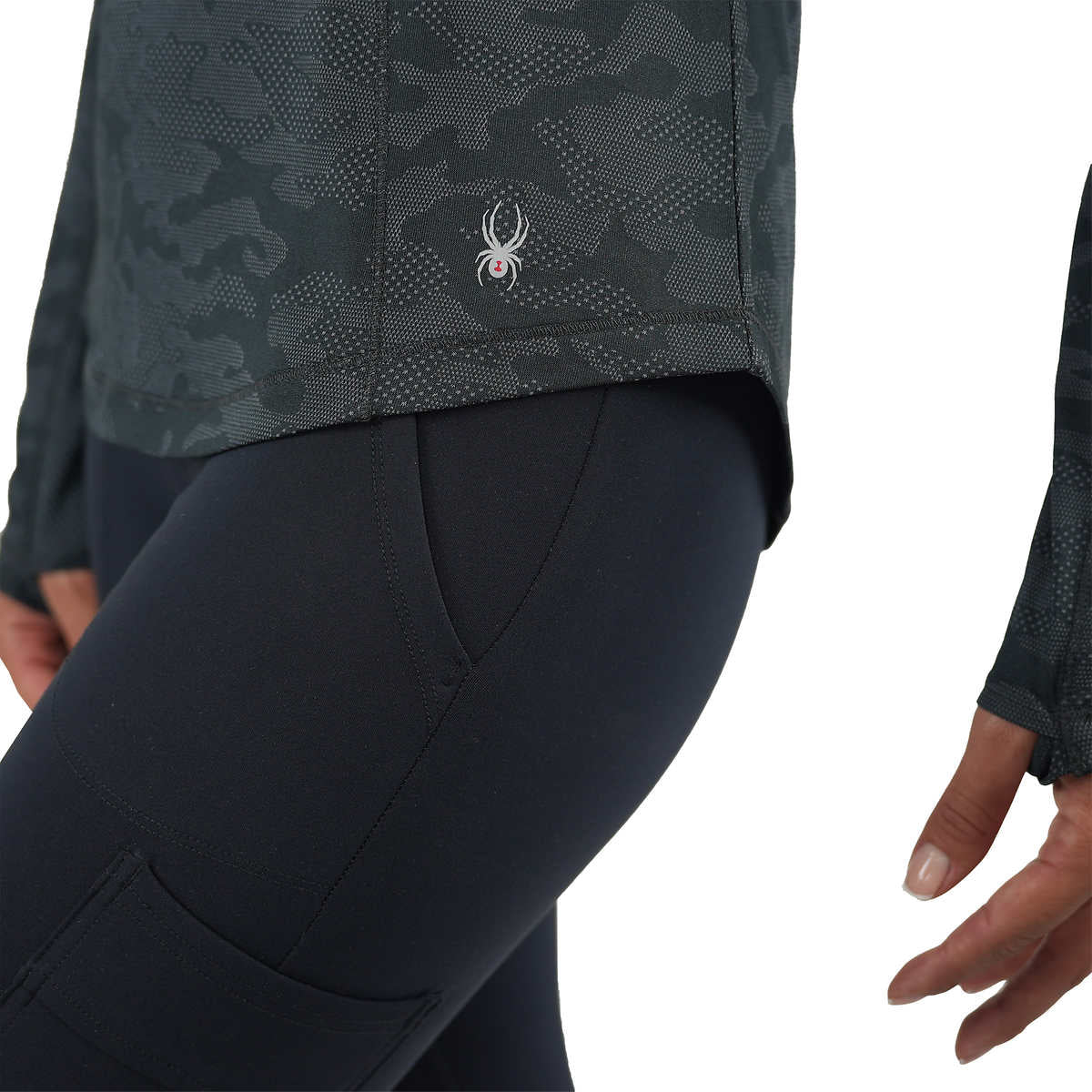 Spyder Women's Tech Soft Moisture Wicking Thumbholes Quarter Zip Active Top