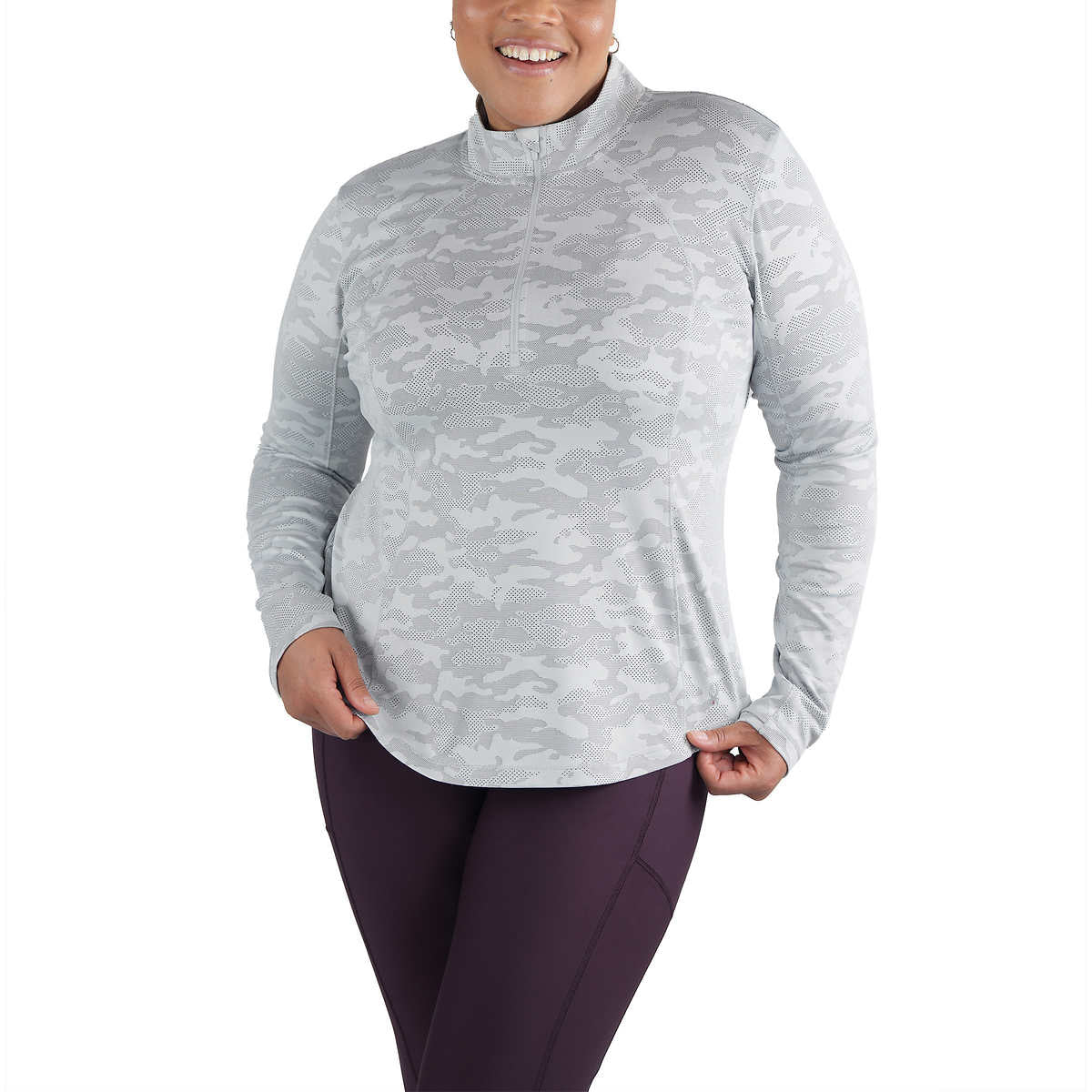 Spyder Women's Tech Soft Moisture Wicking Thumbholes Quarter Zip Active Top