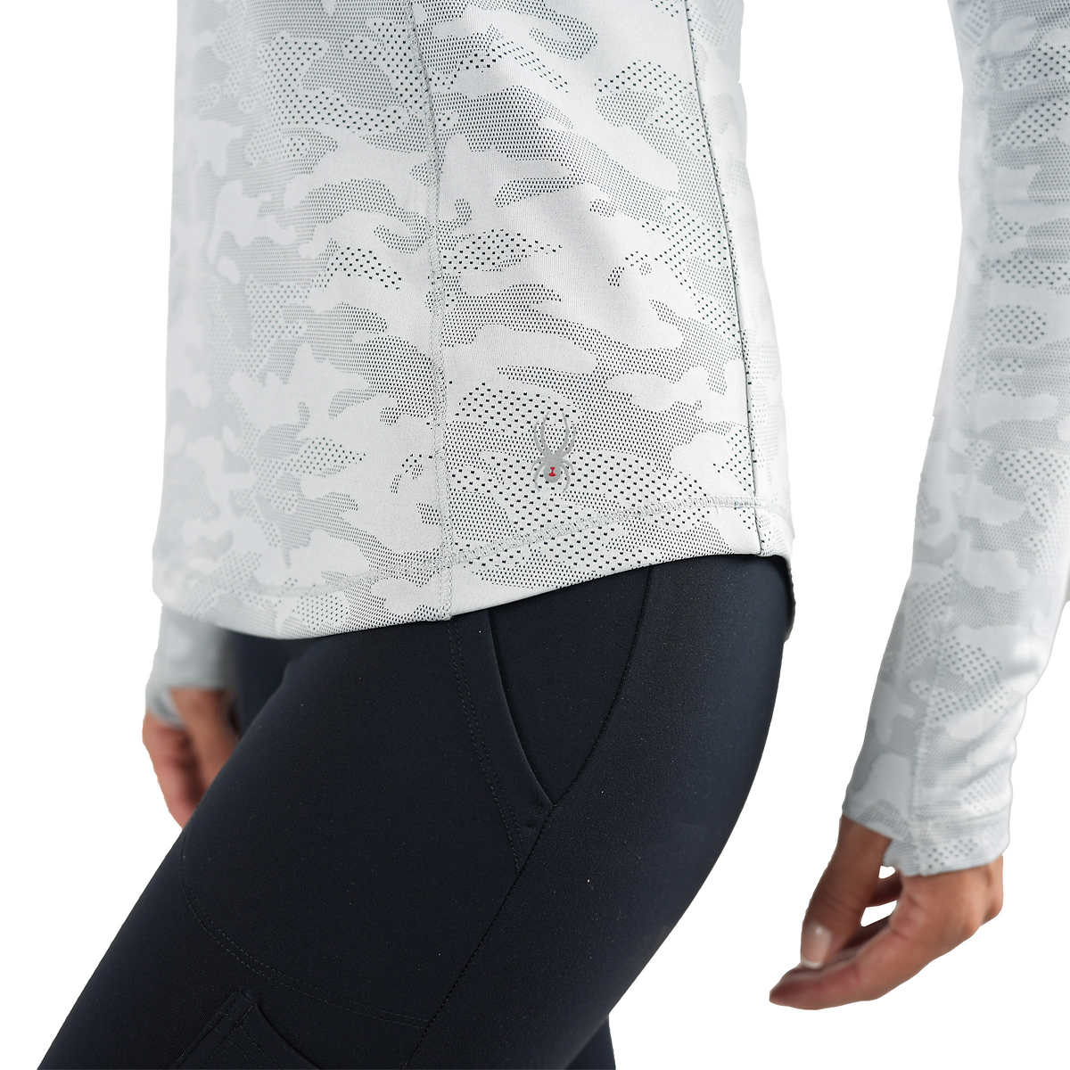 Spyder Women's Tech Soft Moisture Wicking Thumbholes Quarter Zip Active Top