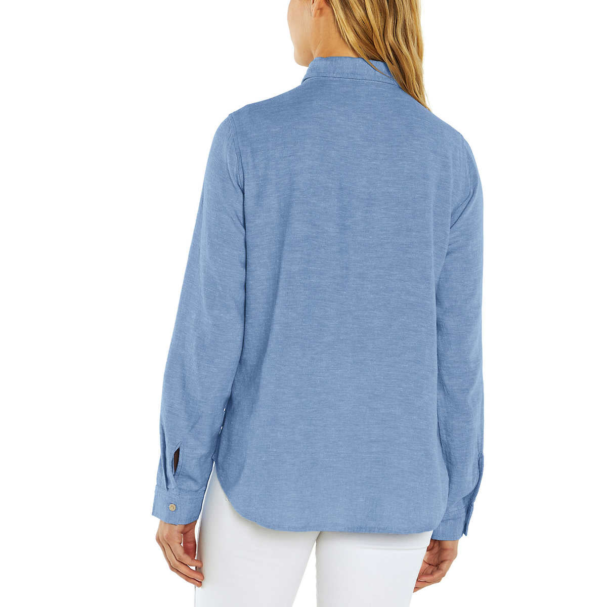 Orvis Women's Soft Lightweight Linen Blend Long Sleeve Top Button Up Shirt
