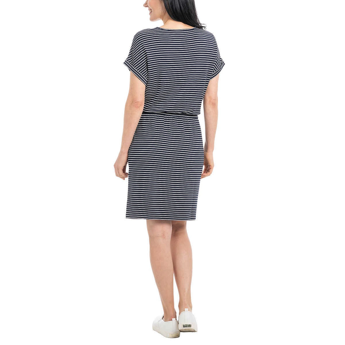 Hilary Radley Women's Short Sleeve Drawstring Waist Mini Dress