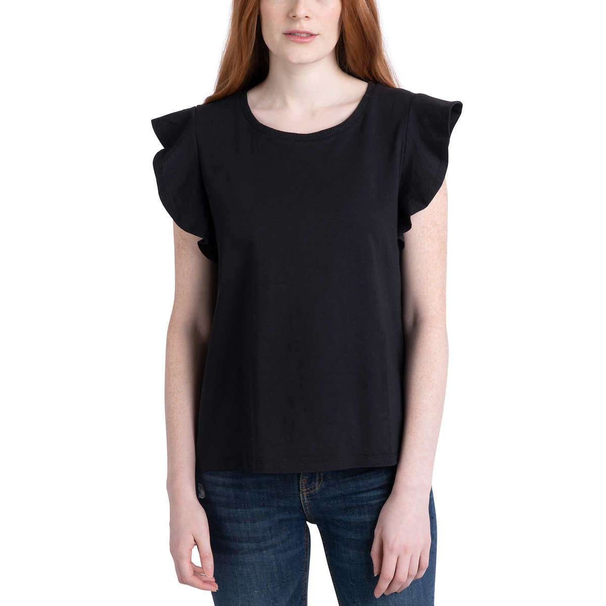 Ecothreads Women's 2-pack Flutter Sleeve Soft Organic Cotton Tee Top