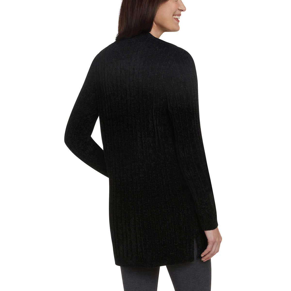 Matty M Women's Open Front Mid Length Soft Knit Chenille Cardigan