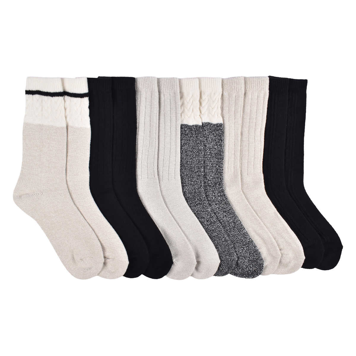 Lucky Brand Women's 6-Pair Shoe Size: 5-10 Super Soft Yarn Cozy Boot Socks