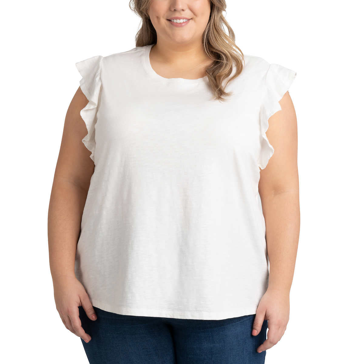 Ecothreads Women's 2-pack Flutter Sleeve Soft Organic Cotton Tee Top