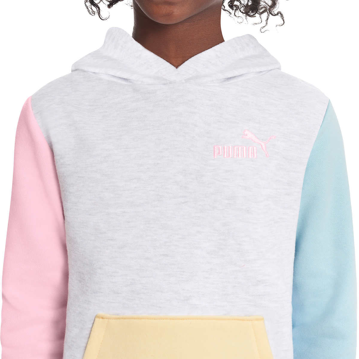 PUMA Big Girl's Youth Fleece Casual Sweatshirt Kangaroo Pocket Active Hoodie