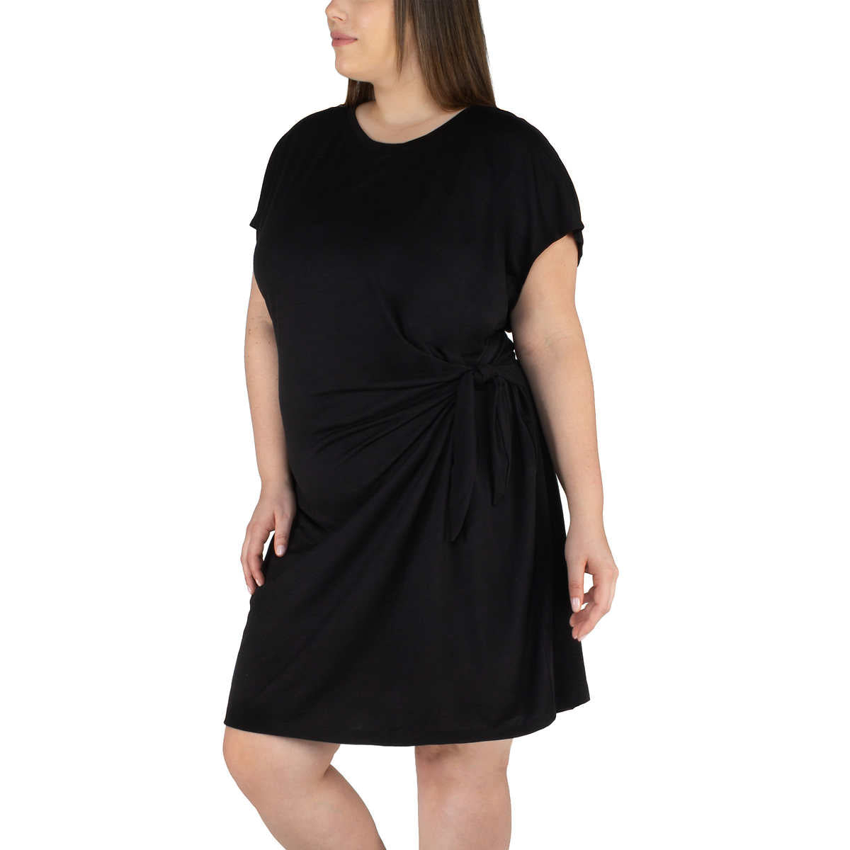 Nicole Miller Women's Plus Twist Knot Mini Dress