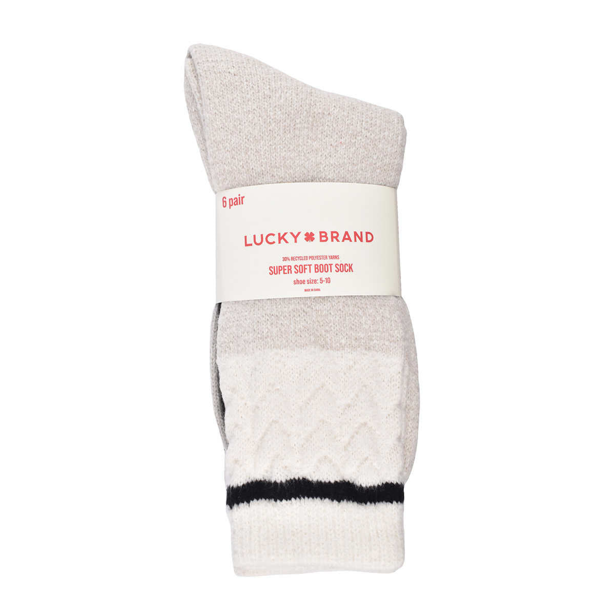 Lucky Brand Women's 6-Pair Shoe Size: 5-10 Super Soft Yarn Cozy Boot Socks