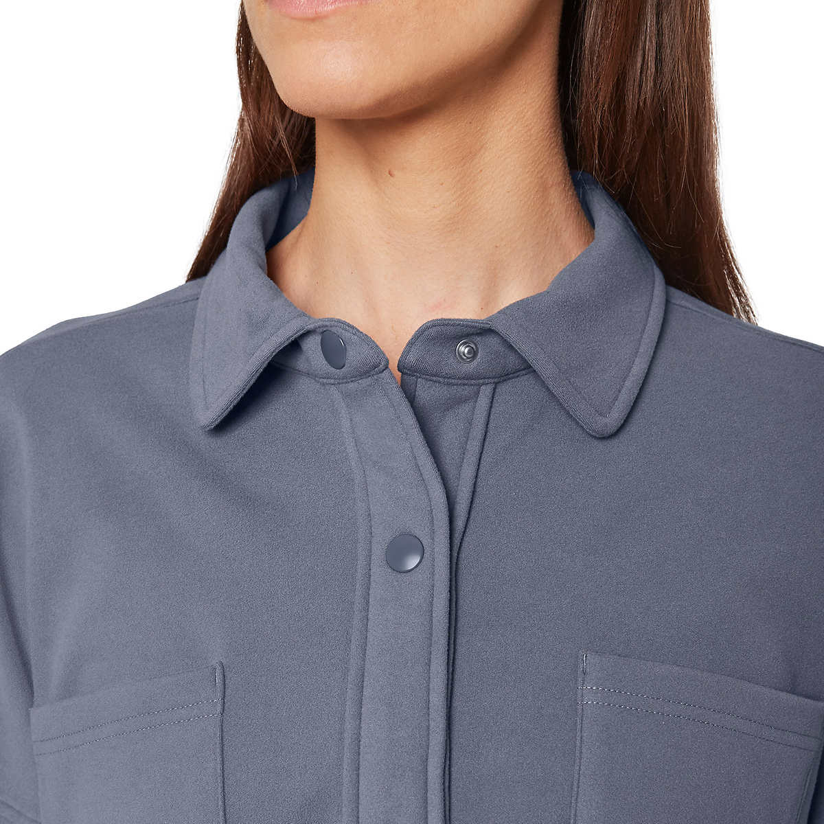 Mondetta Women's Soft Plush Cozy Moisture Wicking Snap Button Up Shirt