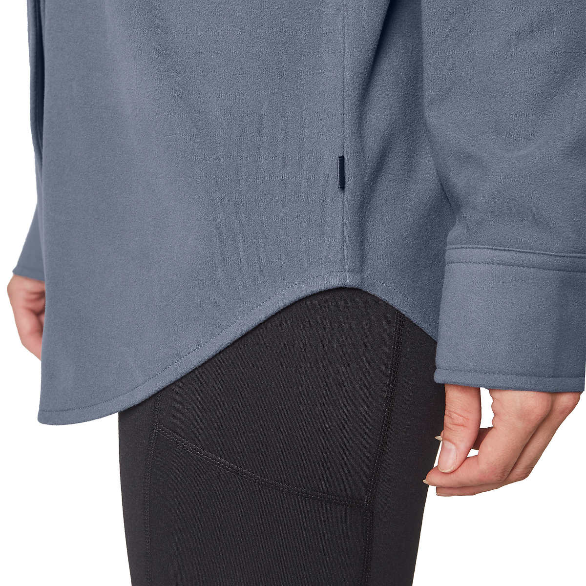 Mondetta Women's Soft Plush Cozy Moisture Wicking Snap Button Up Shirt