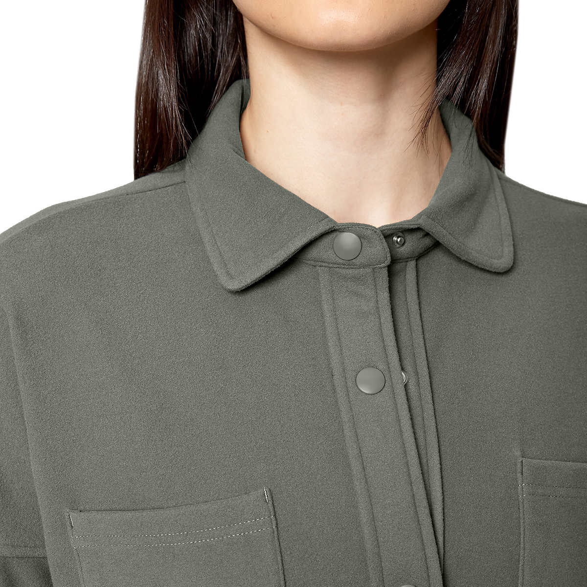 Mondetta Women's Soft Plush Cozy Moisture Wicking Snap Button Up Shirt
