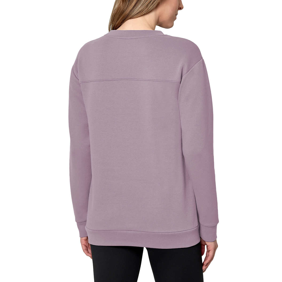 Mondetta Women's Soft Brushed Fleece Kangaroo Pocket Crewneck Top Casual Active Sweatshirt
