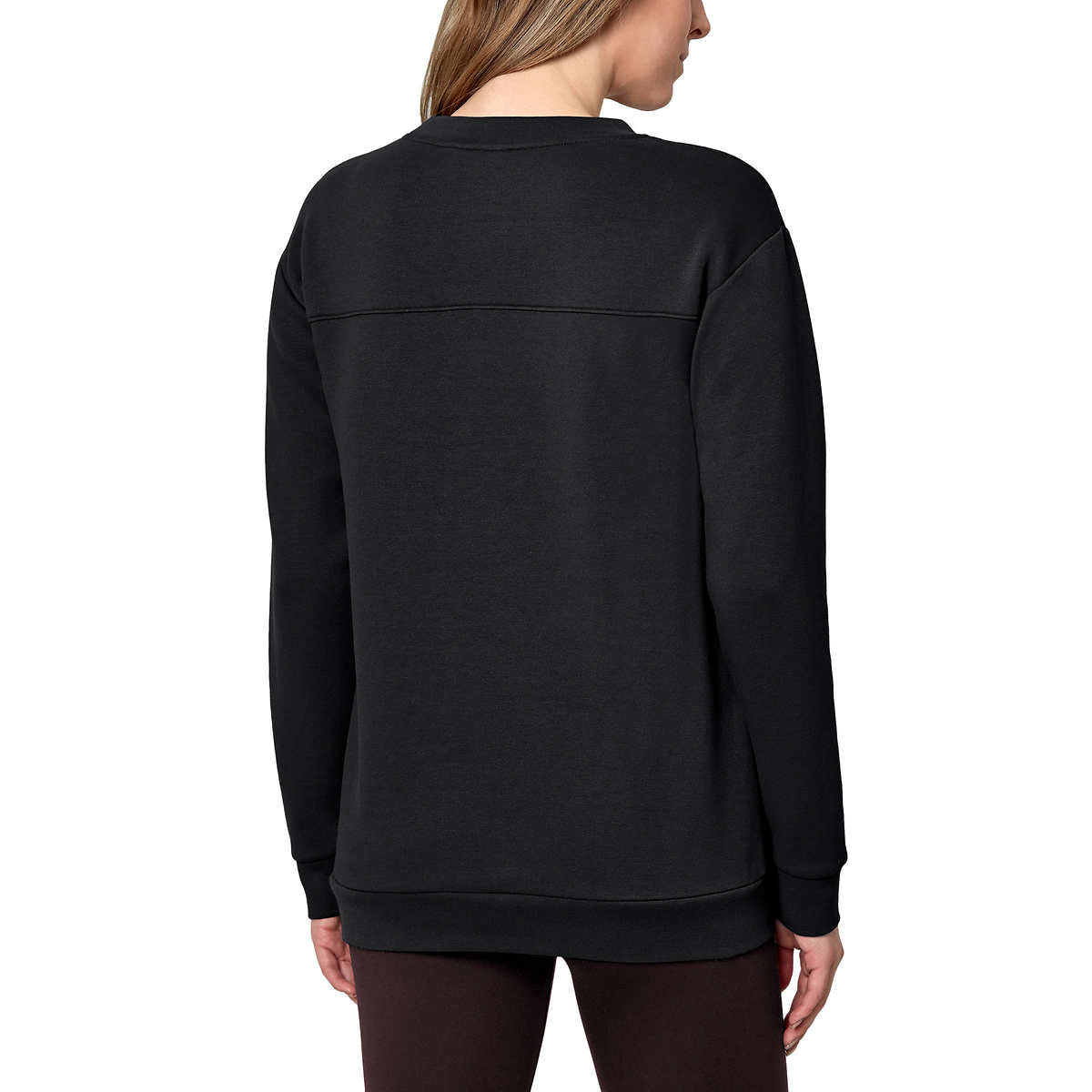Mondetta Women's Soft Brushed Fleece Kangaroo Pocket Crewneck Top Casual Active Sweatshirt