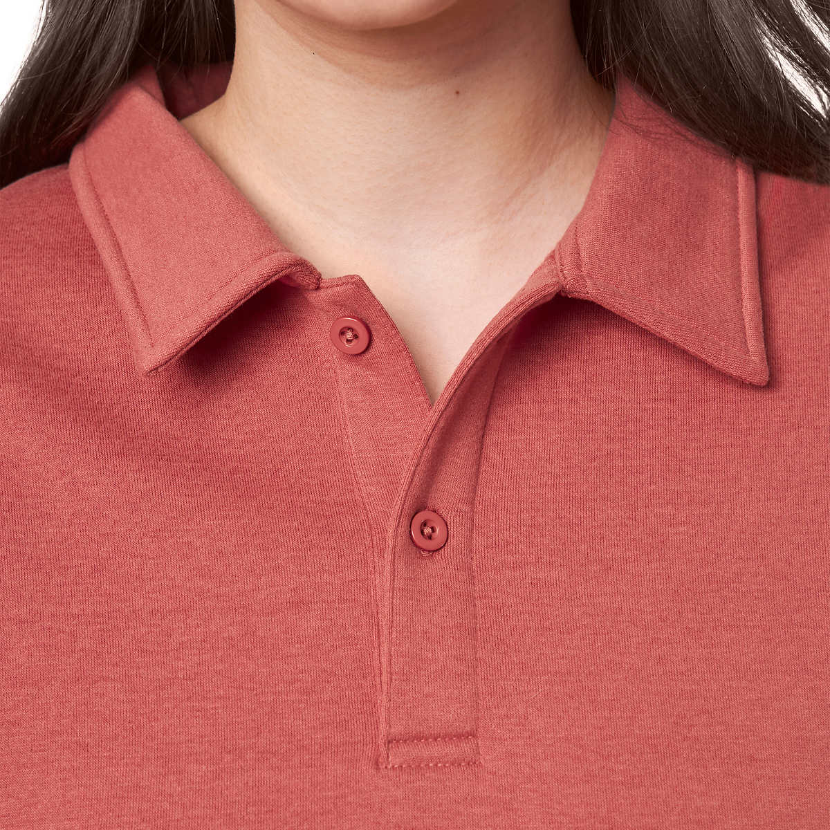Mondetta Women's Collared Relaxed Fit Soft Fleece Sweatshirt Pullover Top