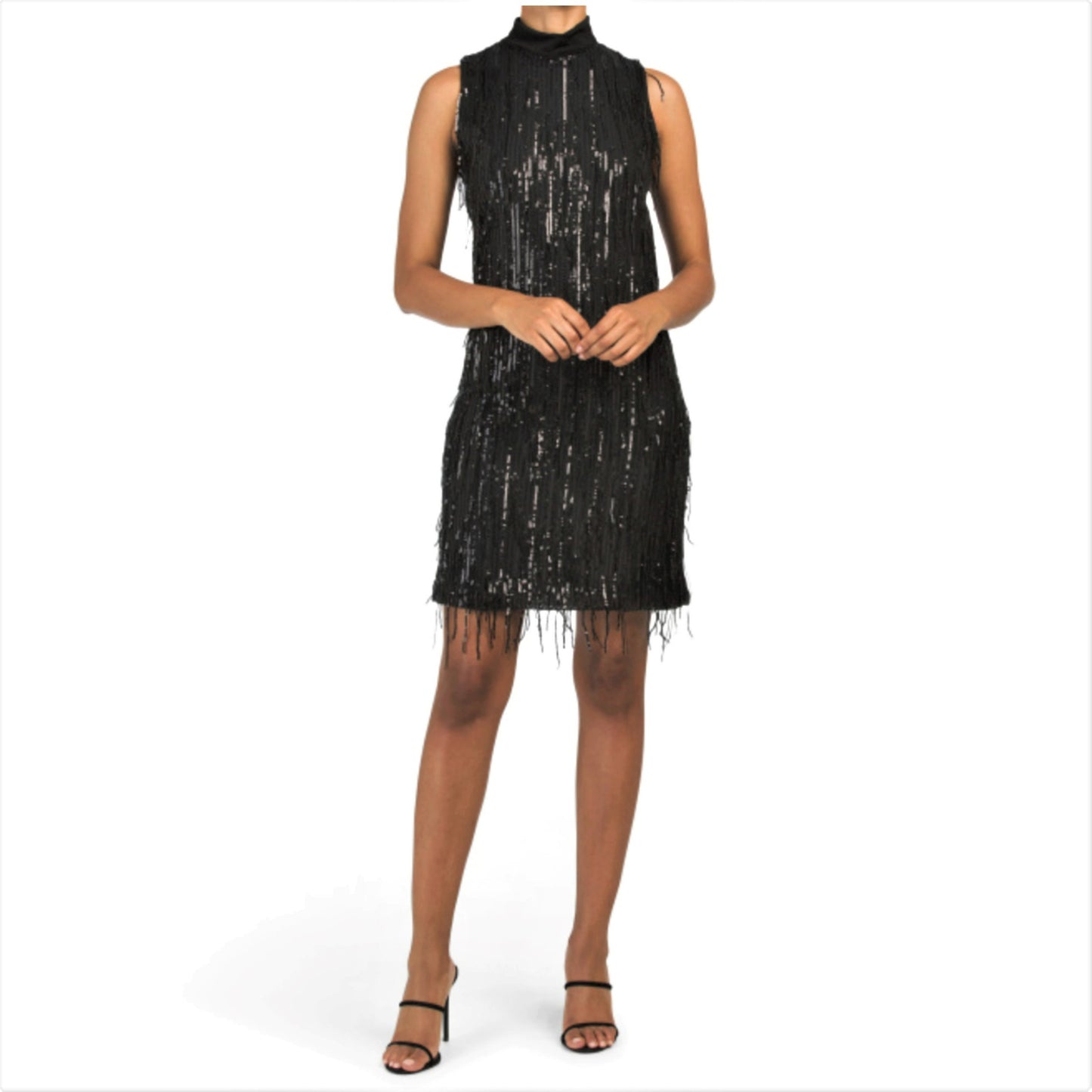 Carla Conti Women's Made in Italy Sequin Fringe Cocktail Mini Dress