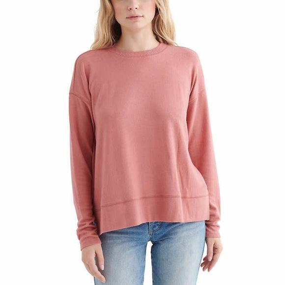 Lucky Brand Women's Super Soft Cloud Jersey Lightweight Sweater Cozy Crewneck Top