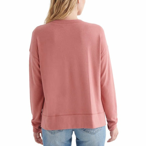 Lucky Brand Women's Super Soft Cloud Jersey Lightweight Sweater Cozy Crewneck Top