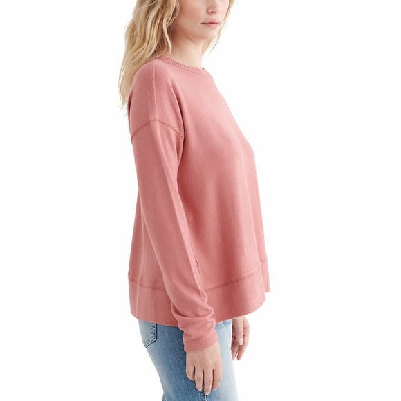 Lucky Brand Women's Super Soft Cloud Jersey Lightweight Sweater Cozy Crewneck Top