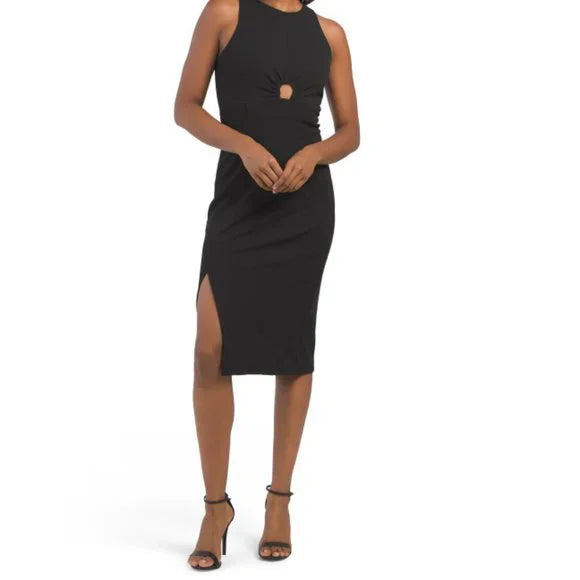 RACHEL RACHEL ROY Women's Riley Keyhole Front Side Slit Midi Dress