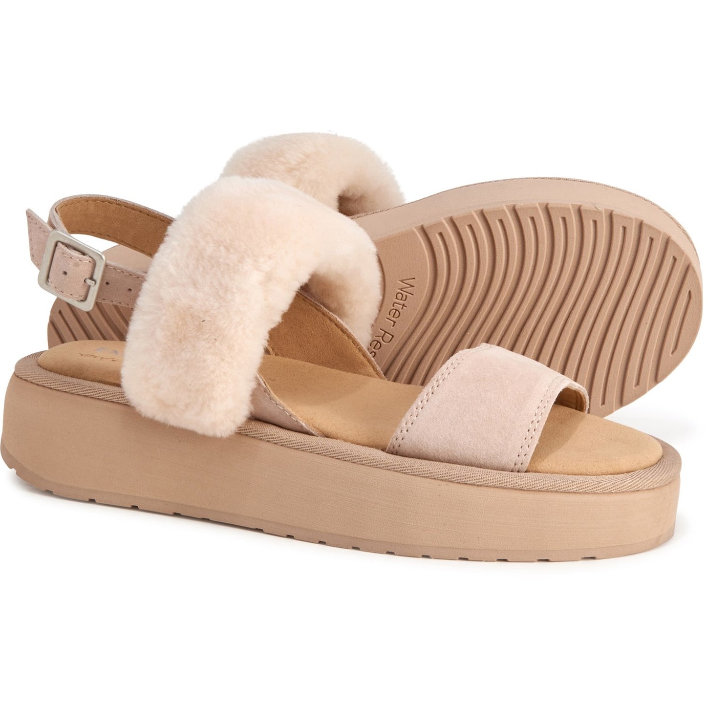 EMU Australia Women's Durack Genuine Sheepskin Suede Fur Platform Stinger Sandals