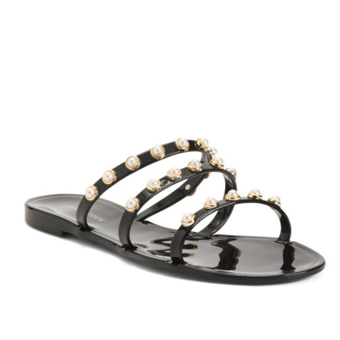 Steve Madden Women's Studded Pearl Embellished Slide-On Flat Sandals