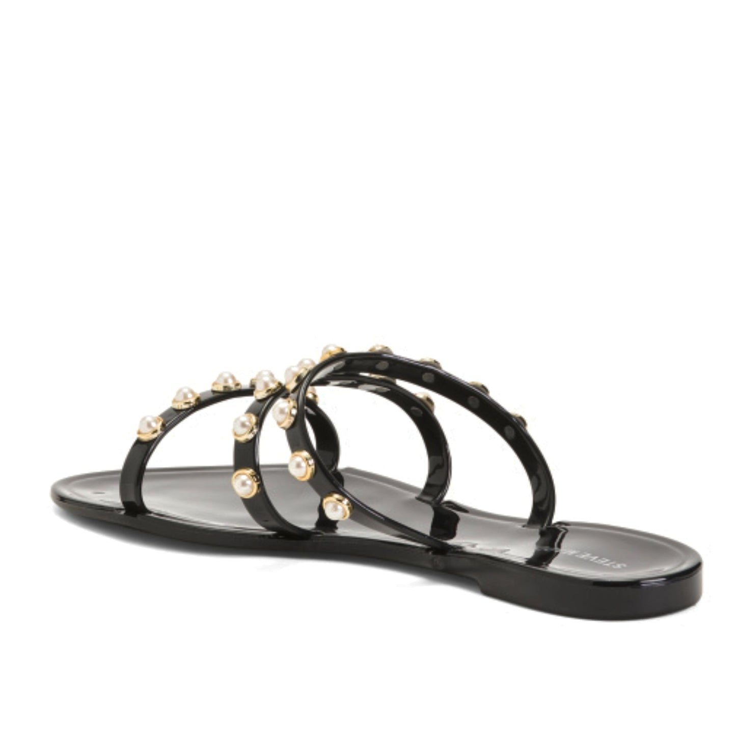 Steve Madden Women's Studded Pearl Embellished Slide-On Flat Sandals