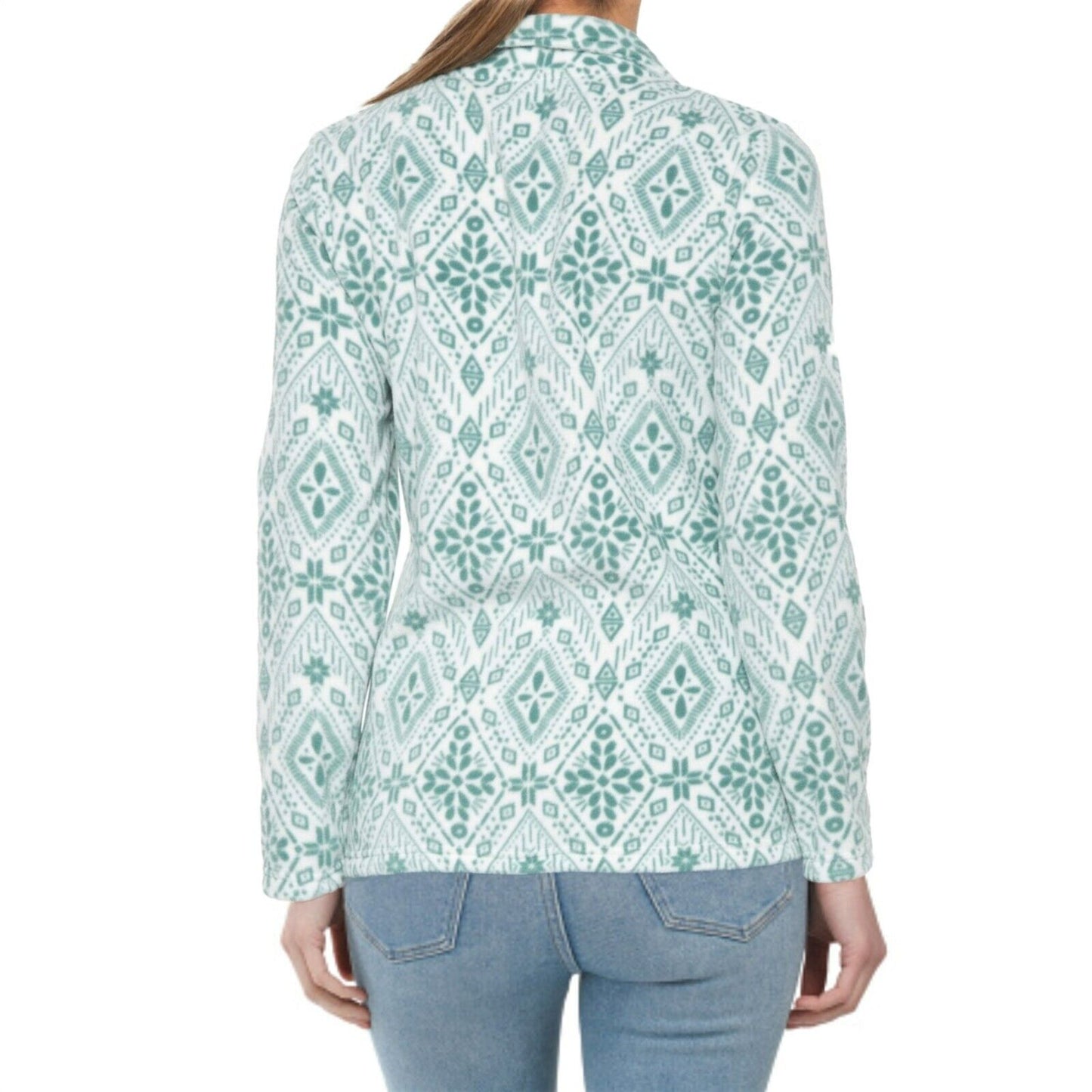 North River Women's Cozy Quoter Zip Neck Long Sleeve Printed Sweatshirt Top