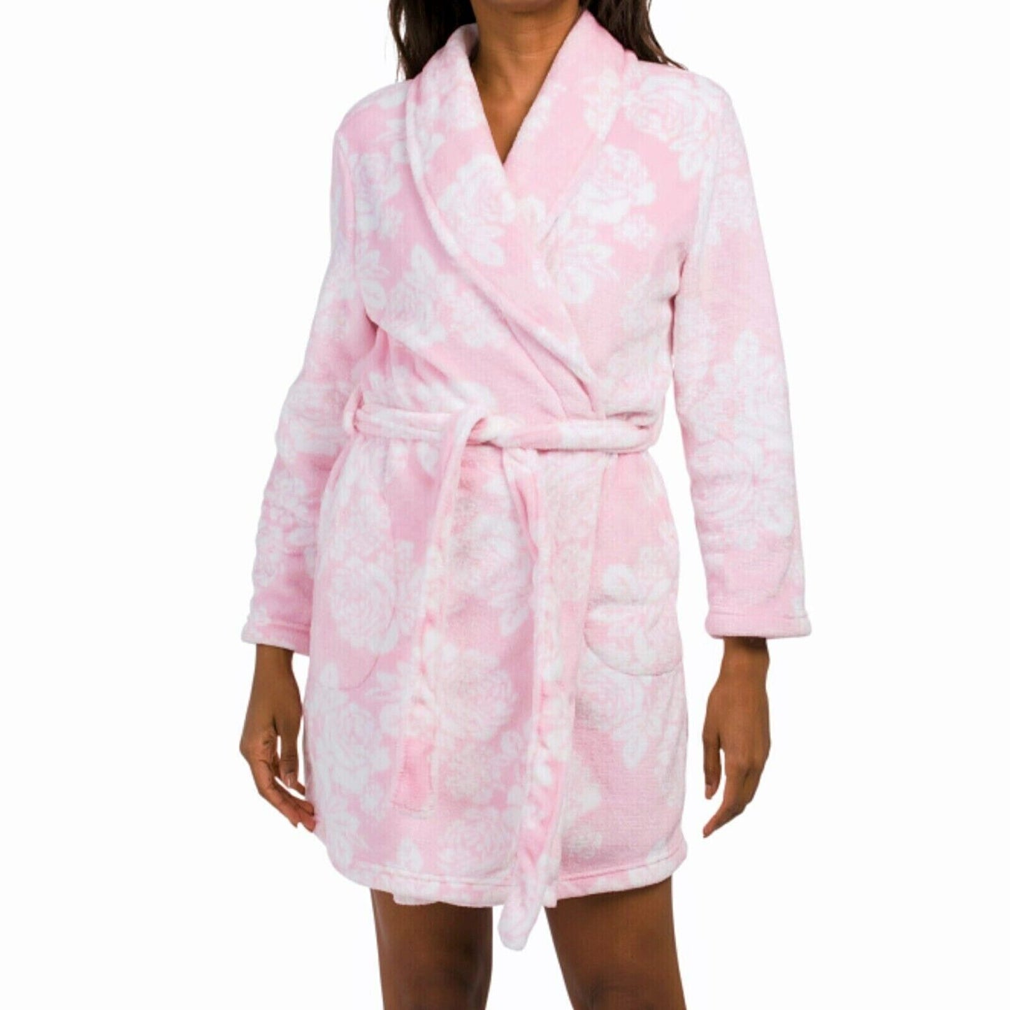 NOIRE JASMINE ROSE Women's Floral Print Ultra-Soft Plush Robe
