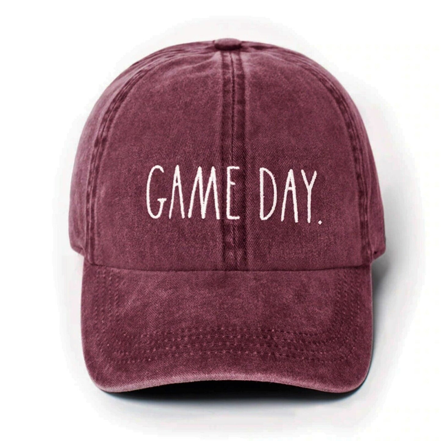 Rae Dunn Women's Game Day Red Denim Baseball Cap