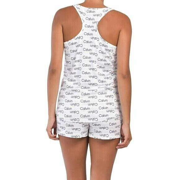 Calvin Klein Carousel Double Logo print Sleep Tank and Shorts Pj Set