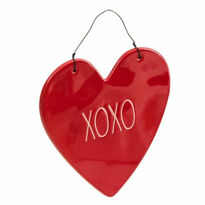 Rae Dunn Artisan Collection by Magenta XOXO Ceramic Heart Wall Plaque Decor