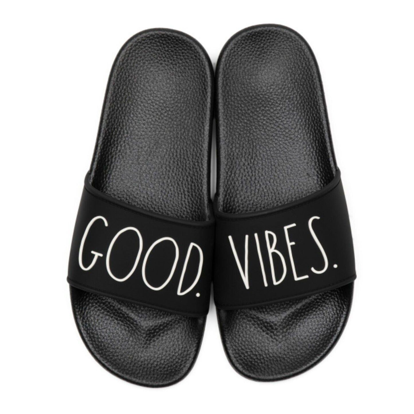 Rae Dunn Women's Good Vibes, Beach Please Slip On Casual Slide Sandals
