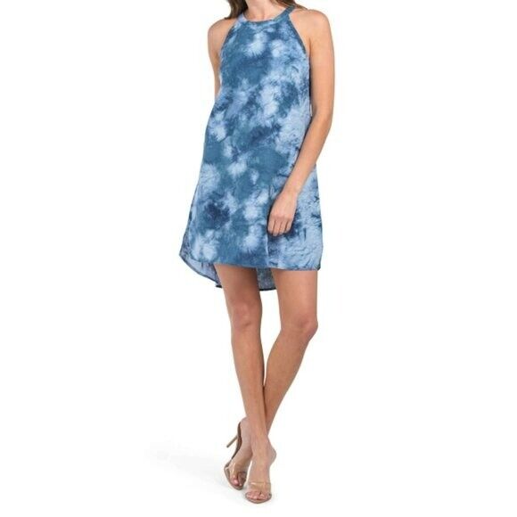 Cynthia Rowley Women's Linen Tie Dye Print Hi-Low Hem Halter Mini Dres –  Letay Store