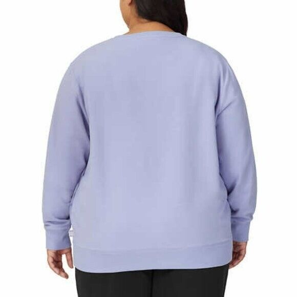 FILA Soft Cotton Blend French Terry Crewneck Relaxed Fit Sweatshirt Top