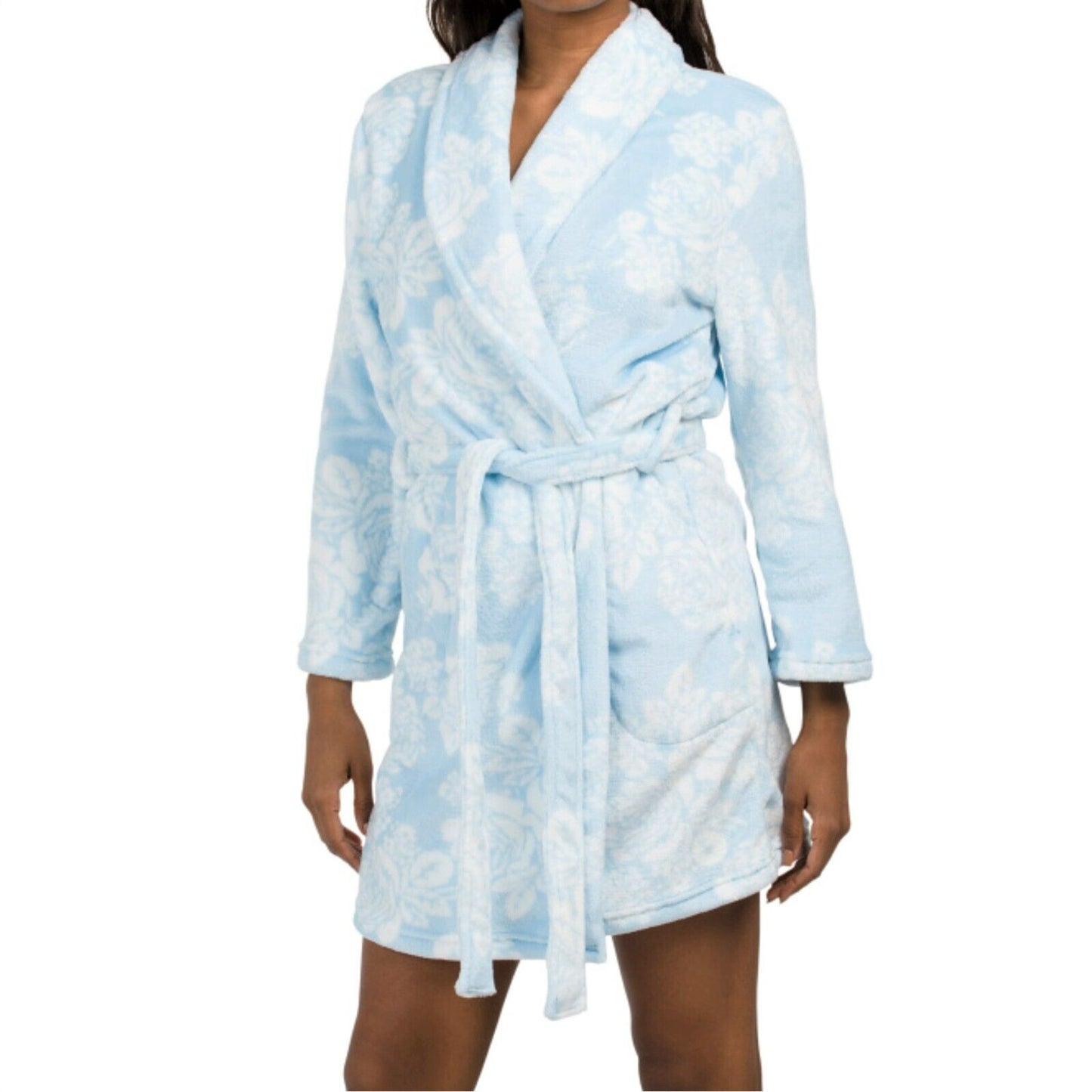 NOIRE JASMINE ROSE Women's Floral Print Ultra-Soft Plush Robe