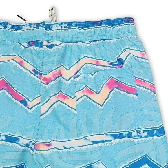 Maui and Sons Men's Zig Zag Cruzer Print Beach Pool Swim Shorts