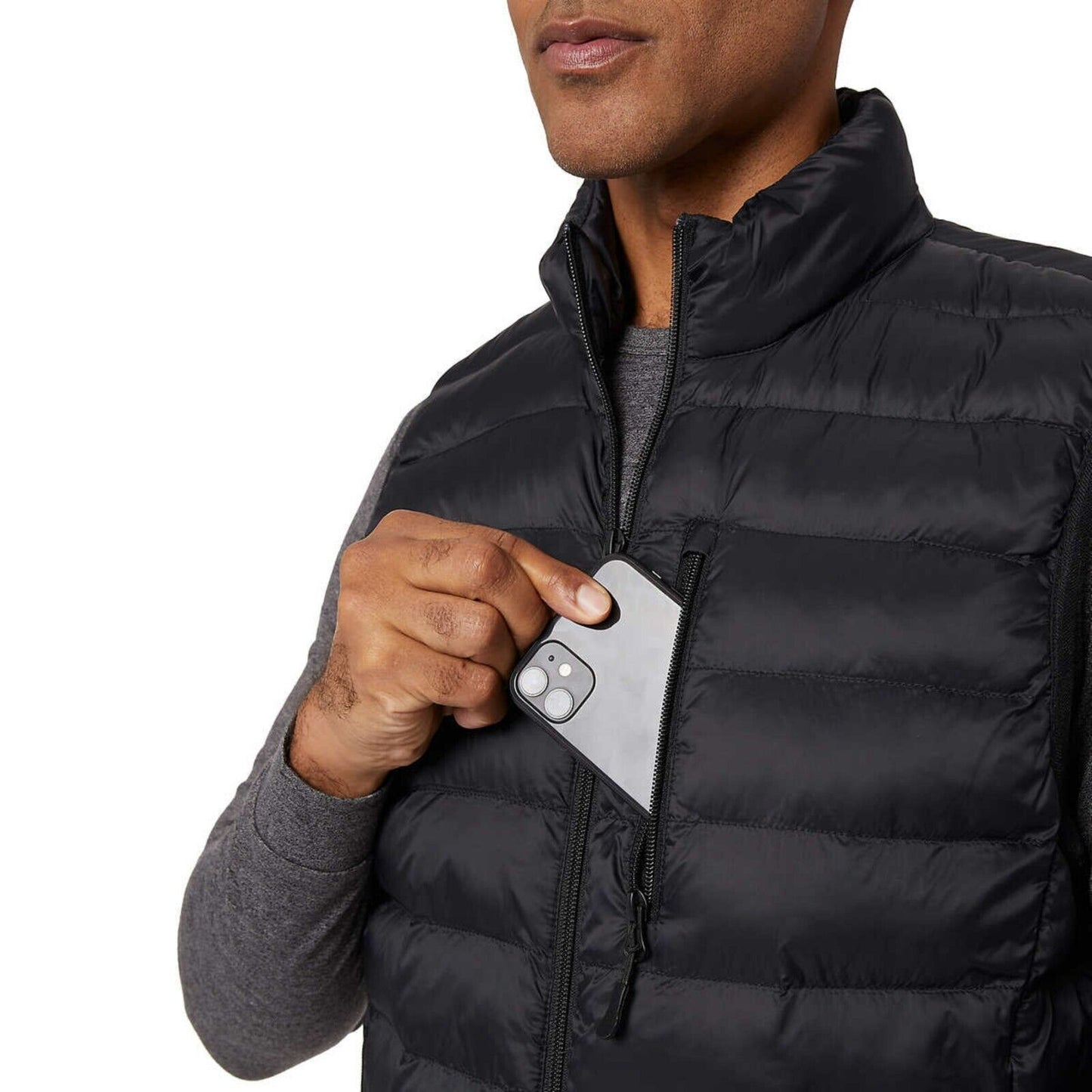 32 Degrees Quilted Stand-up Collar Lightweight Warmth Full Zip Vest